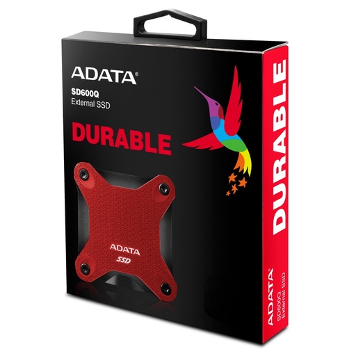 [ASD600Q-480GU31-CRD] SSD Unidad de Estado Sólido externo ADATA SD600Q de 480GB, USB 3.1. Color Rojo. SKU: ASD600Q-480GU31-CRD