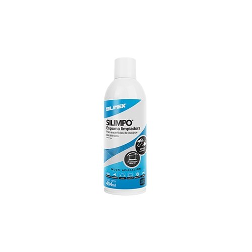 [SILIMPO] Espuma para Limpieza Externa de Equipos Electrónicos Todo Tipo de Superficies Plásticas y Metálicas de Sistemas de Vídeo, Audio, Telefonía y Equipo de Computo, Contiene protectores de Rayos UV, 454 ml CN-289 SILIMEX SKU: SILIMPO