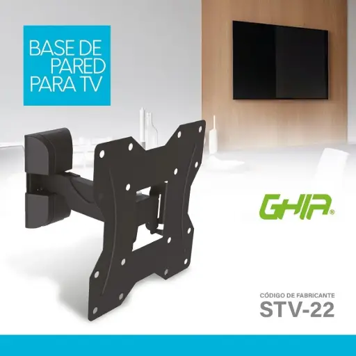 Soporte GHIA Para Pantalla LED/LCD / 13-43 Pulgadas MAX / 25 KG MAX SKU: STV-18