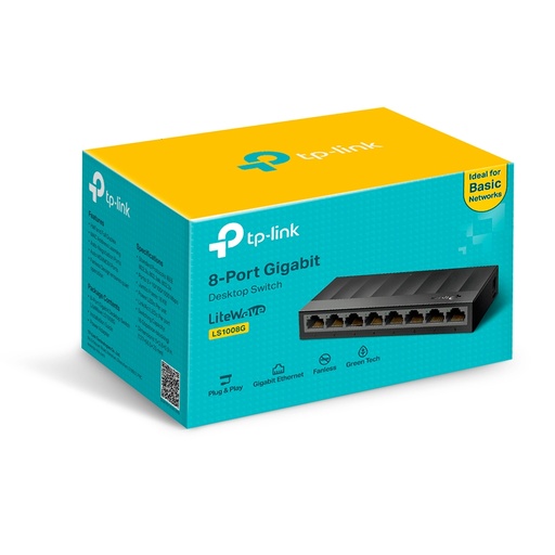 [LS1008G] Switch TP-Link Gigabit Ethernet LS1008G, 8 Puertos 10/100/1000Mbps, 16 Gbit/s, 4000 Entradas - No Administrable SWTTPL760 SKU: LS1008G