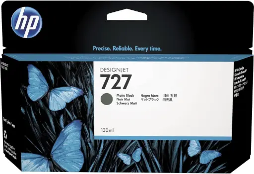 [B3P22A] 
HP 727 Negro Matte Original Cartucho de Tinta HP727 HP DesignJet serie T920, T1500, T930, T1530, T2530, T2500 130ML SKU: B3P22A